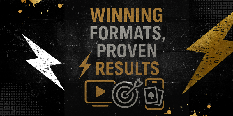 Examples of rewarded, playable, and interstitial ad formats