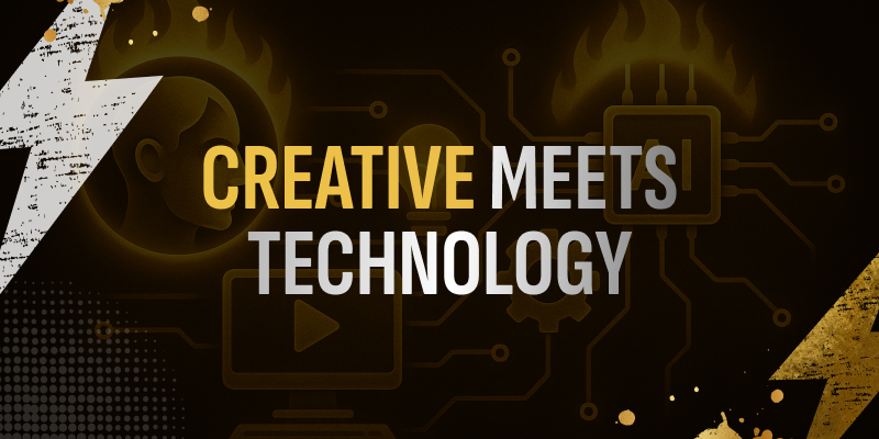 Visual showing the integration of AI tools with human creative systems in RockApp’s ad production process.