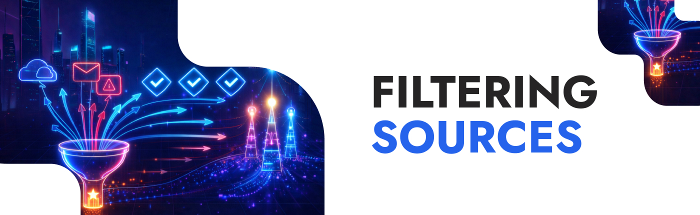 Abstract visual showing learning capacity and signal quality growth in multi-source user acquisition