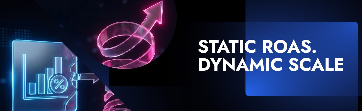 Concept visual contrasting static ROAS metrics with dynamic scaling decisions in performance marketing, emphasizing capital recovery horizon over nominal return.