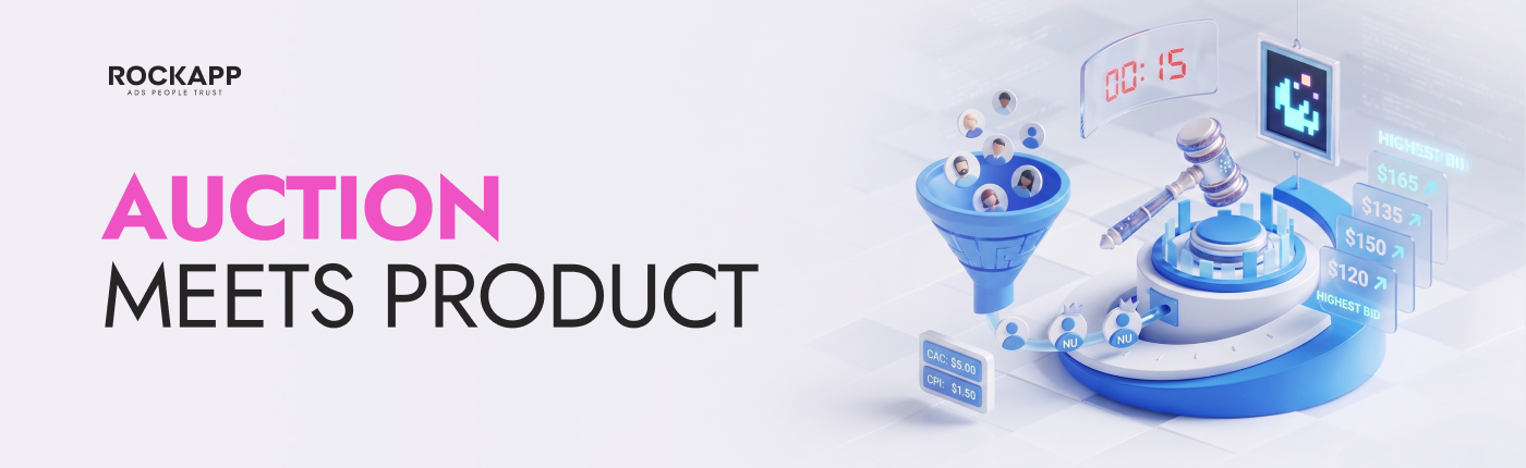 closed loop showing connection between auction dynamics and product performance impacting user acquisition outcomes