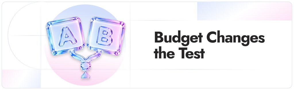 Creative illustrating how testing conditions differ between in-house UA teams and performance agencies.